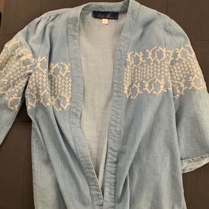 Blue Rain (Francesca’s brand), open cardigan/jacket, size small